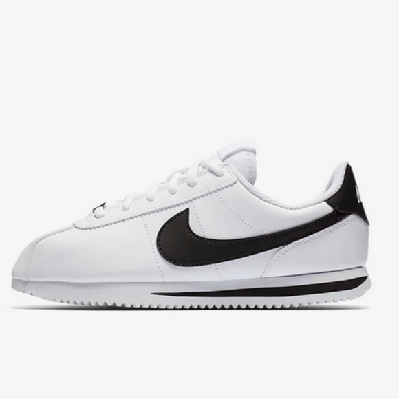 nike cortez white black swoosh